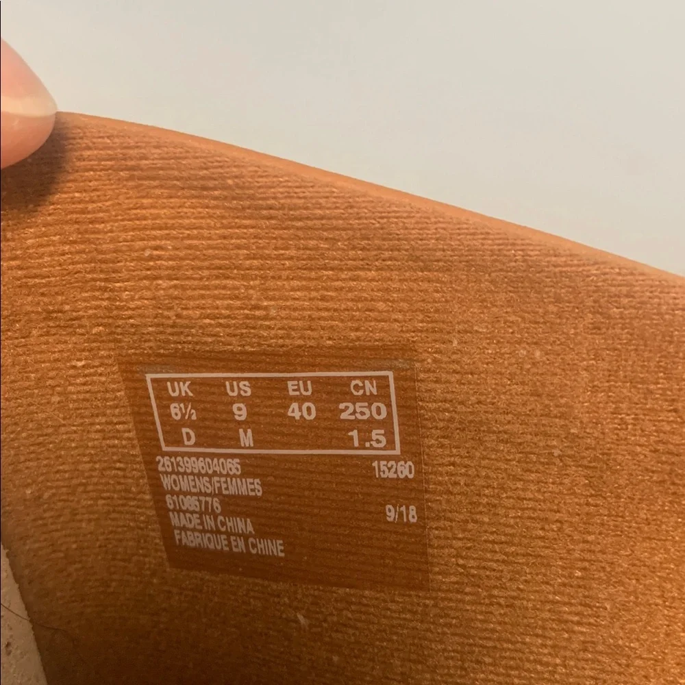 Clarks Brown Leather copper accents Wedge 3” Mules Size 9 - Picture 8 of 13